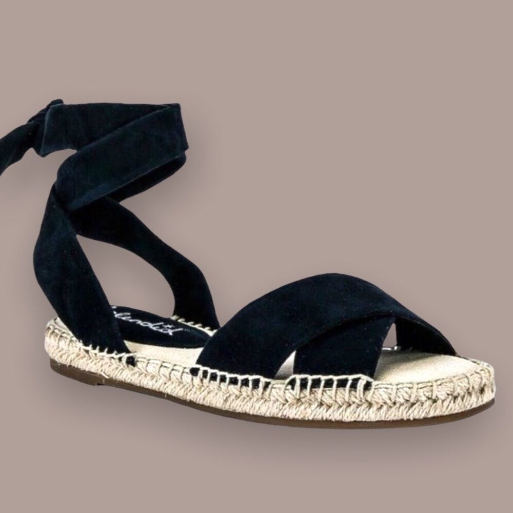 Splendid Tereza Suede Ankle Wrap Sandal Navy Blue Size 8.5 Y